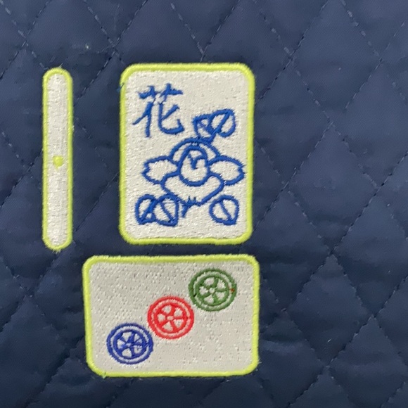 Large Blue Mahjongg tile bag - Picture 4 of 7